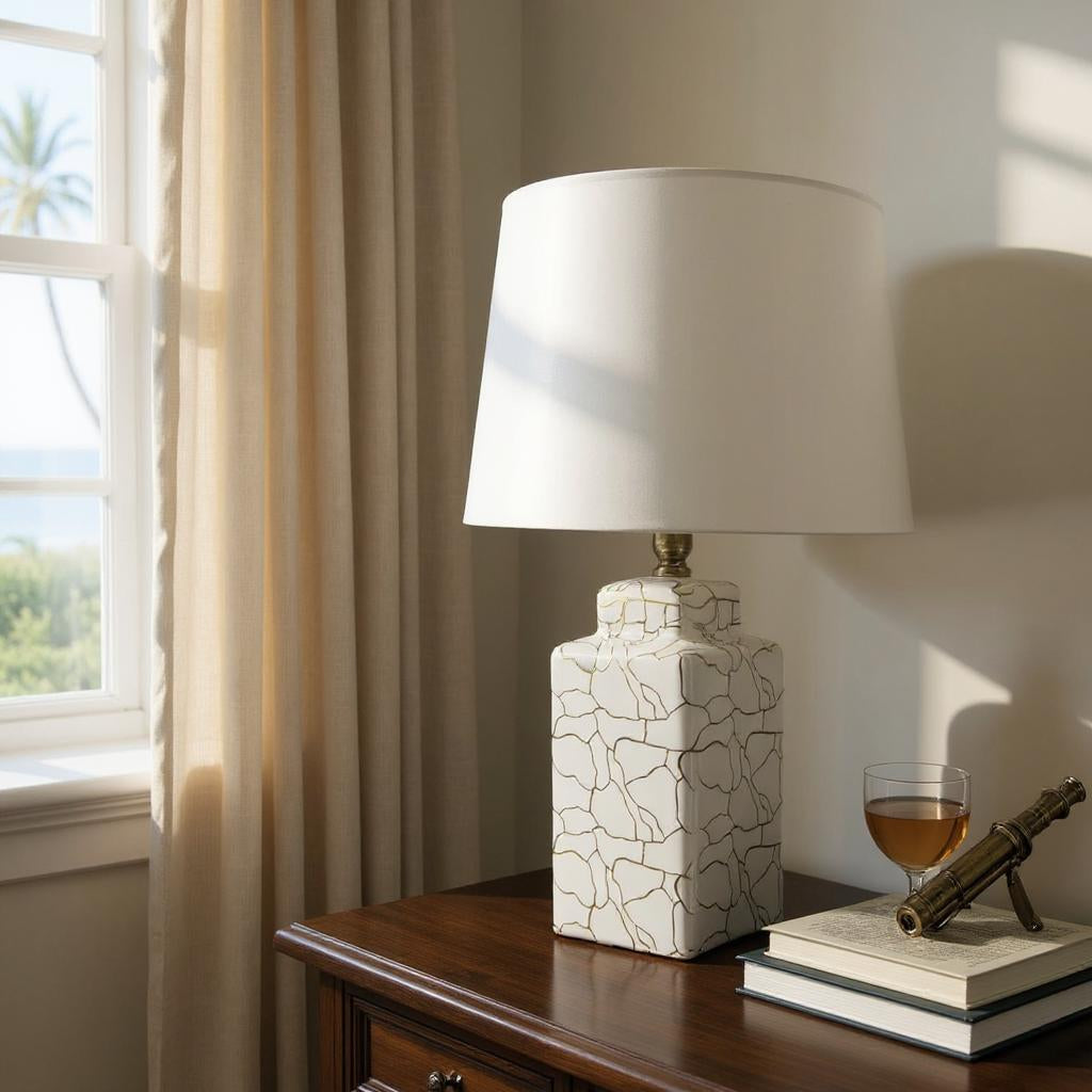 Premium Ceramic Table Lamp with Shade | 41cm | Braxby