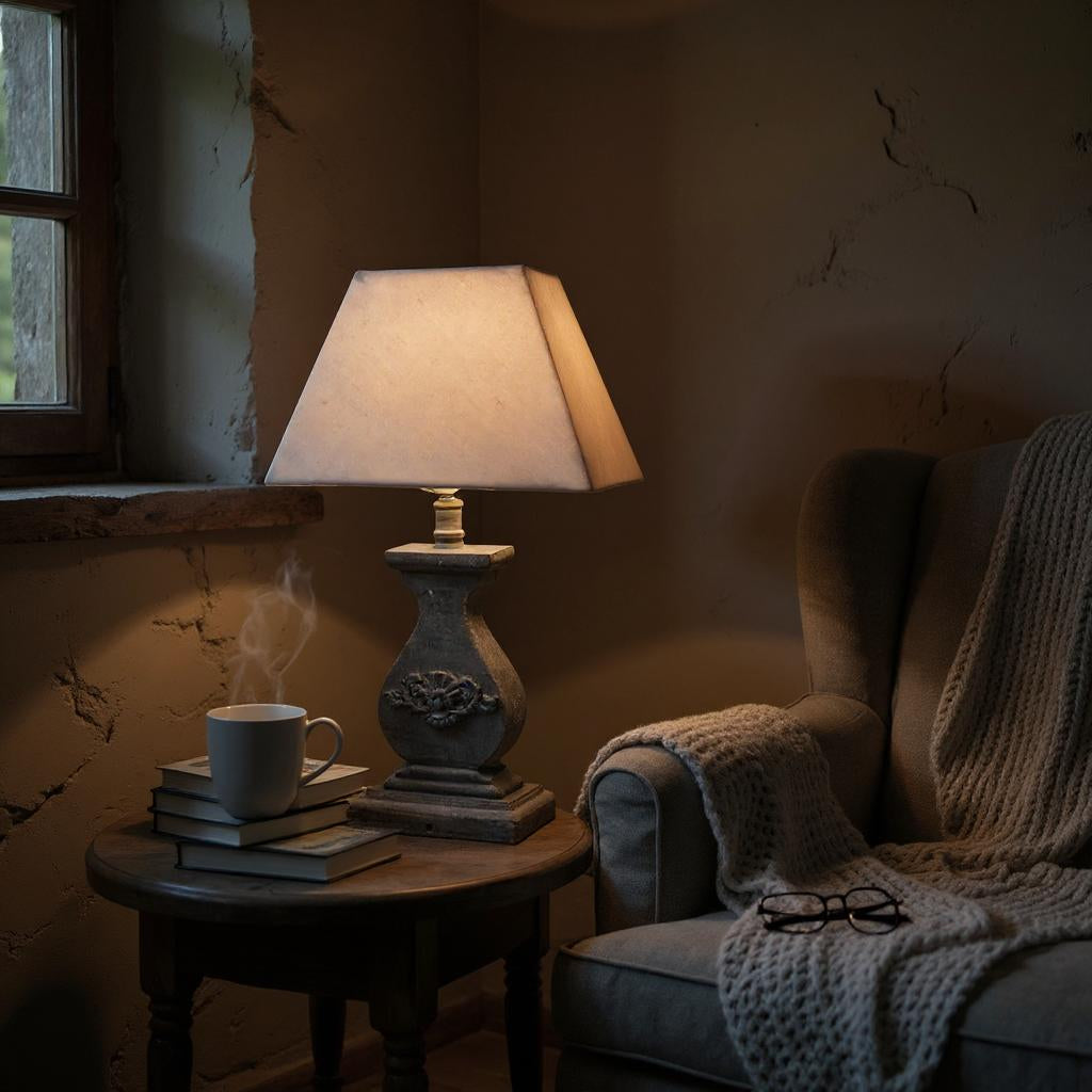 Traditional Ceramic Table Lamp with Shade | 43cm | Braxby