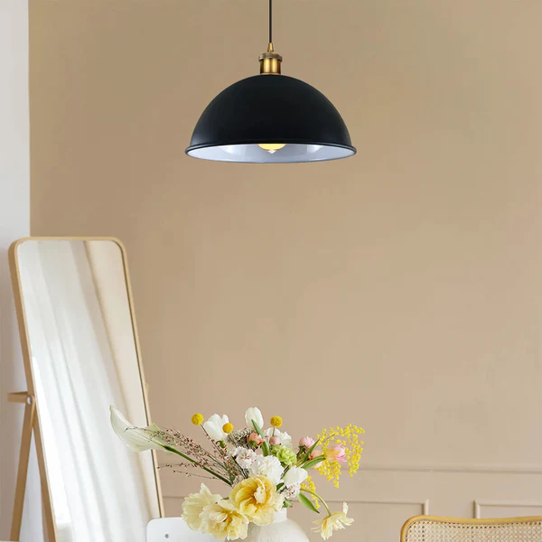 Black & White Vintage Pendant Light Shade | Ceiling Lamp | Braxby