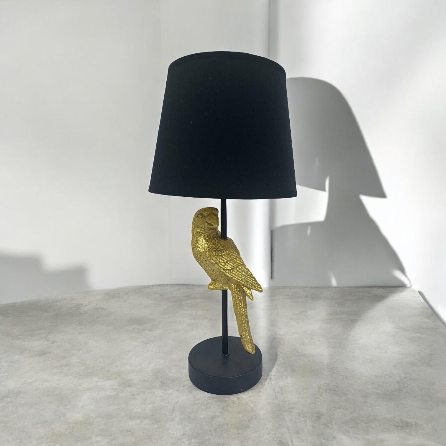 Parrot Design Table Lamp with Black Shade | 47cm | Decorative | Braxby