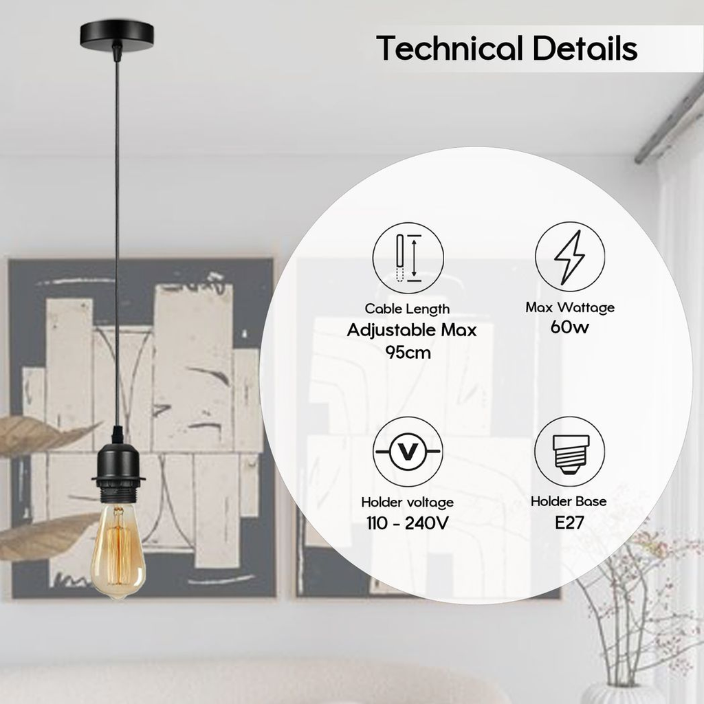 Industrial French Gold Pendant Light Fitting | E27 Lampshade Addable | Braxby