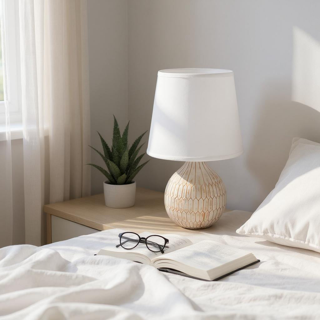 Traditional Ceramic Table Lamp with Shade | 36cm | Braxby