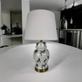 Floral Ceramic Table Lamp | 45cm Zebra Safari | White Shade
