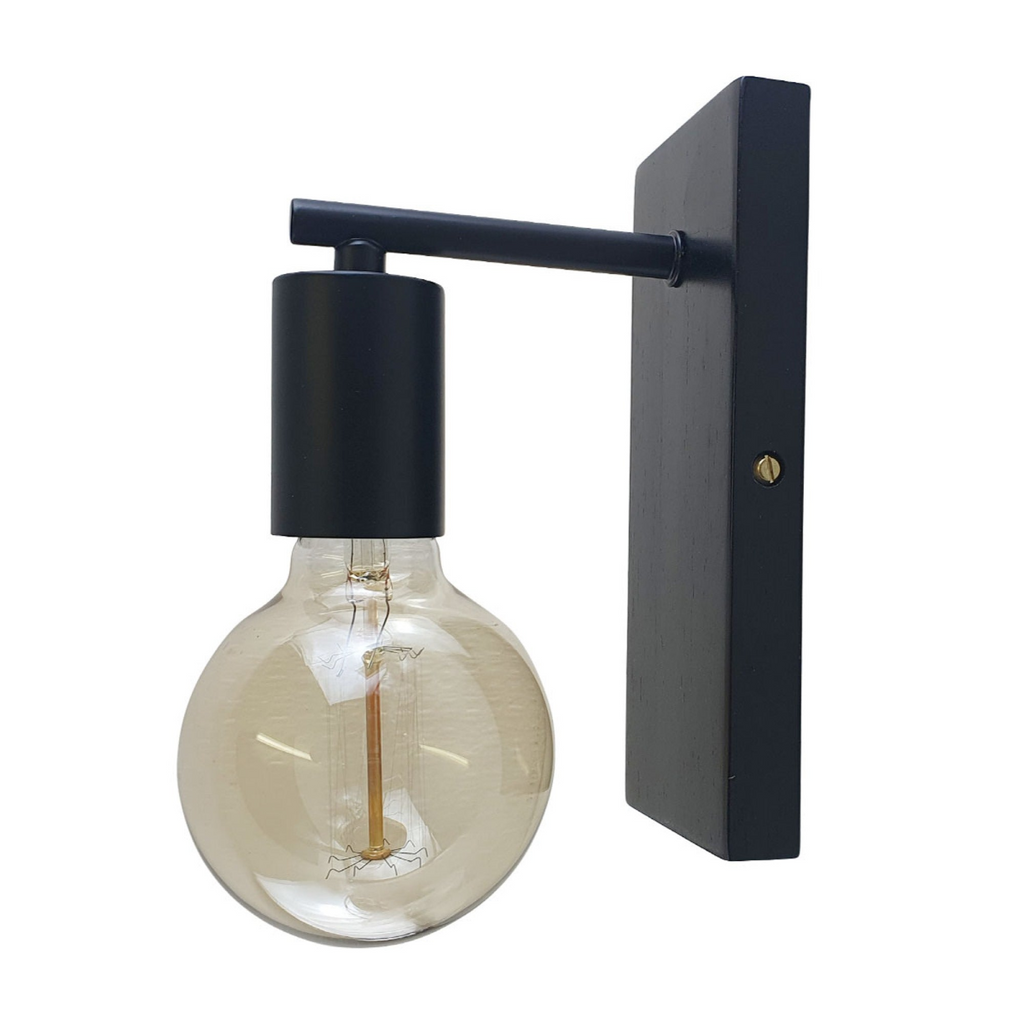 Wood Base Wall Sconce | Black | E27