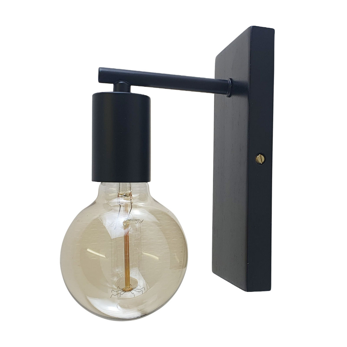 Wood Base Wall Sconce | Black | E27