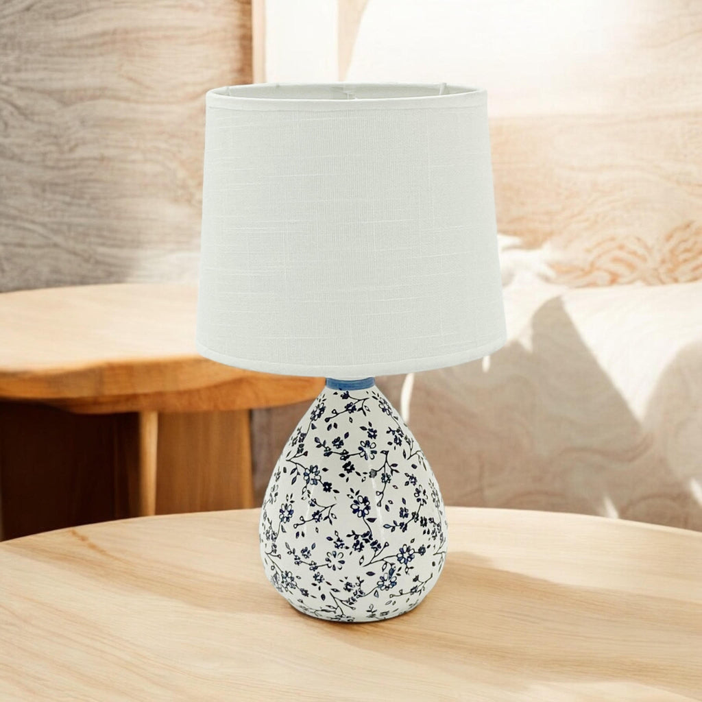 Traditional Ceramic Table Lamp with Shade | 37cm | Braxby