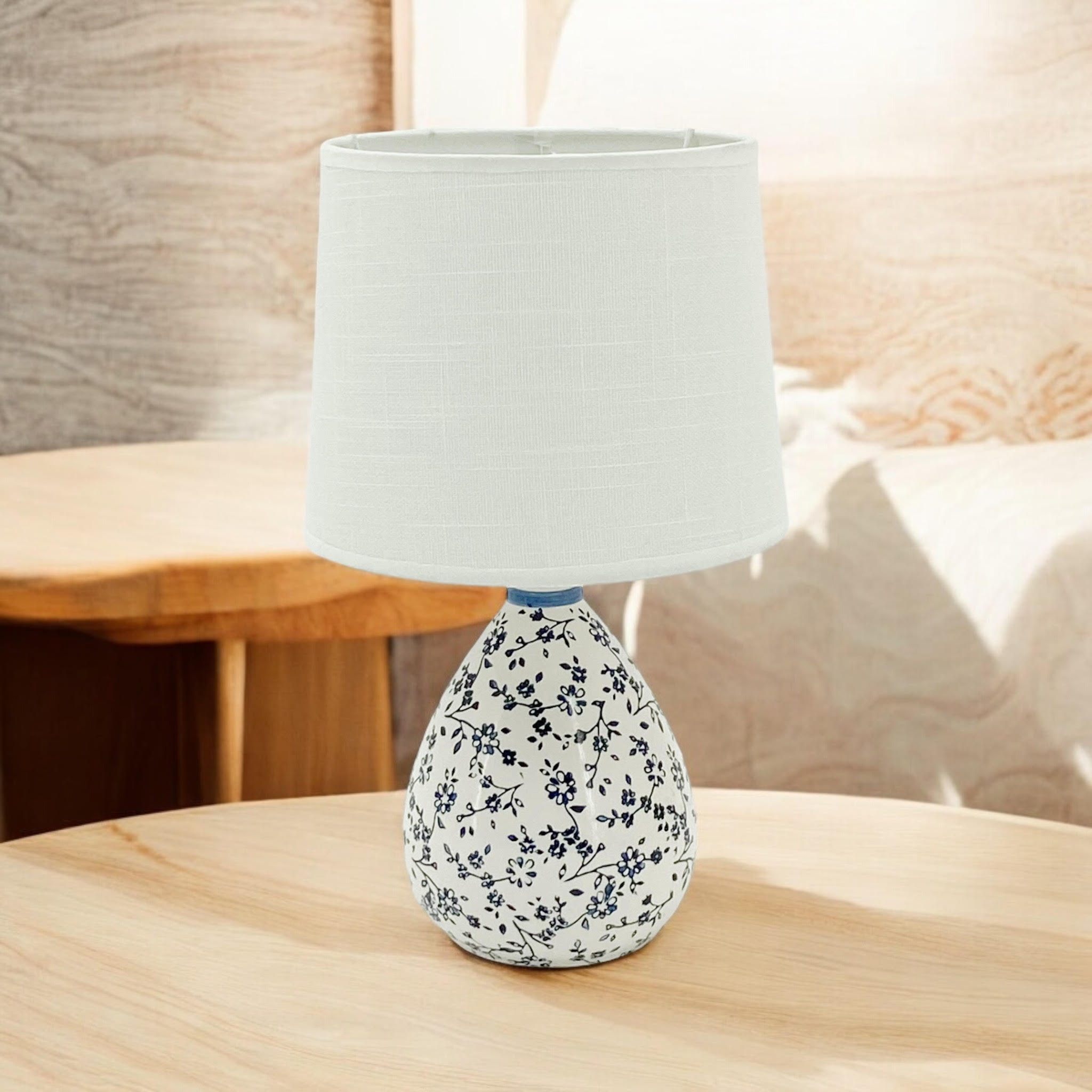 Traditional Ceramic Table Lamp with Shade | 37cm | Braxby