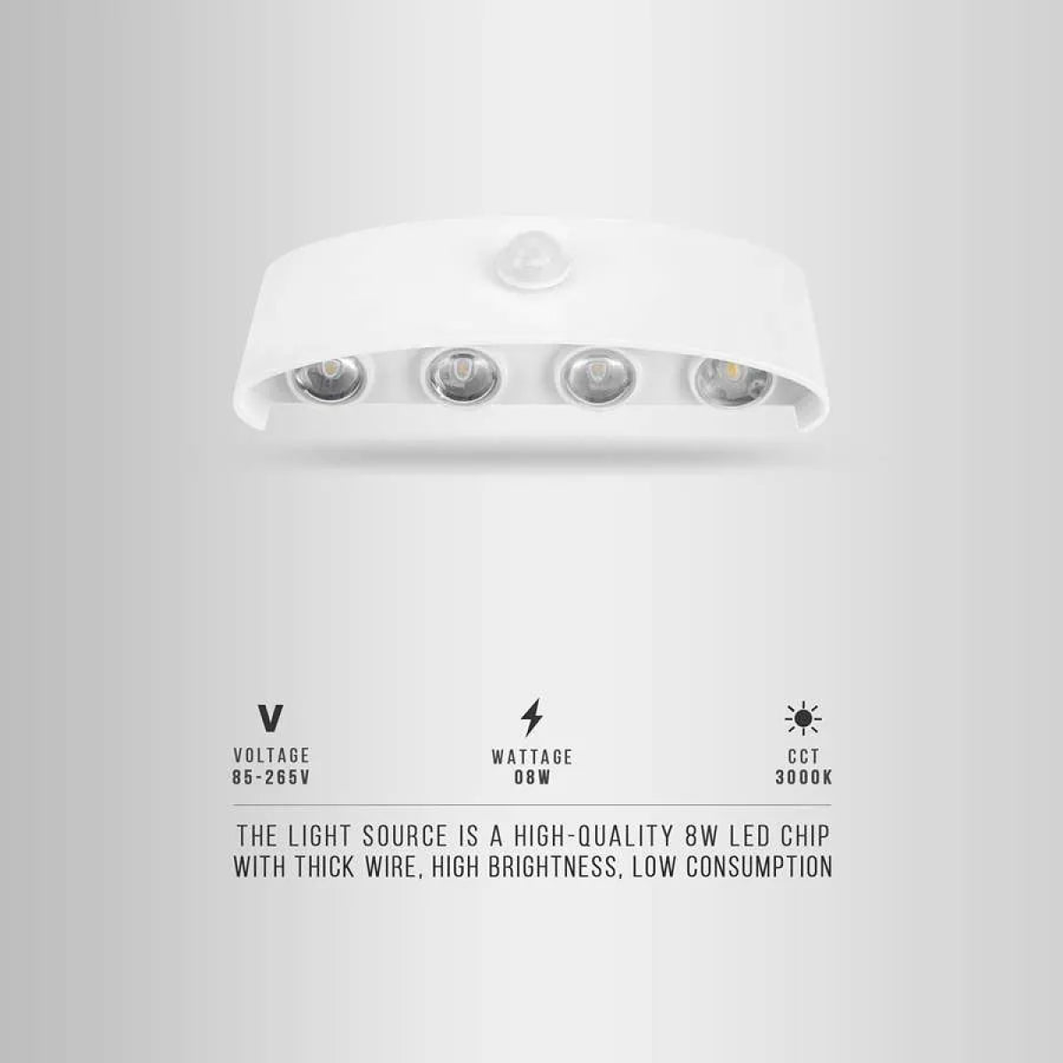 LED Wall Lights Indoor & Outdoor Up and Down | PIR Motion Sensor | Braxby