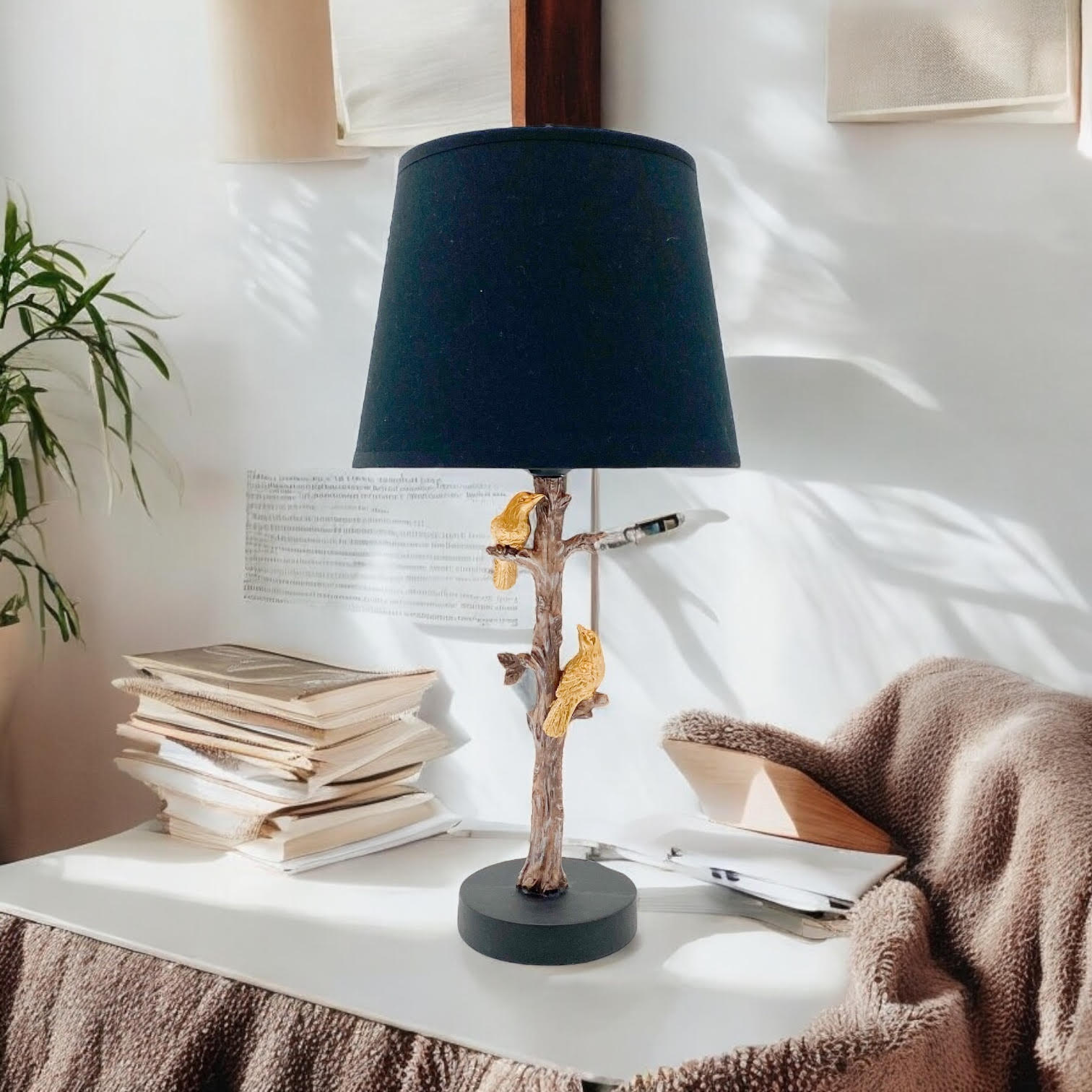 Bird Design Table Lamp with Shade | 44cm | Decorative | Braxby