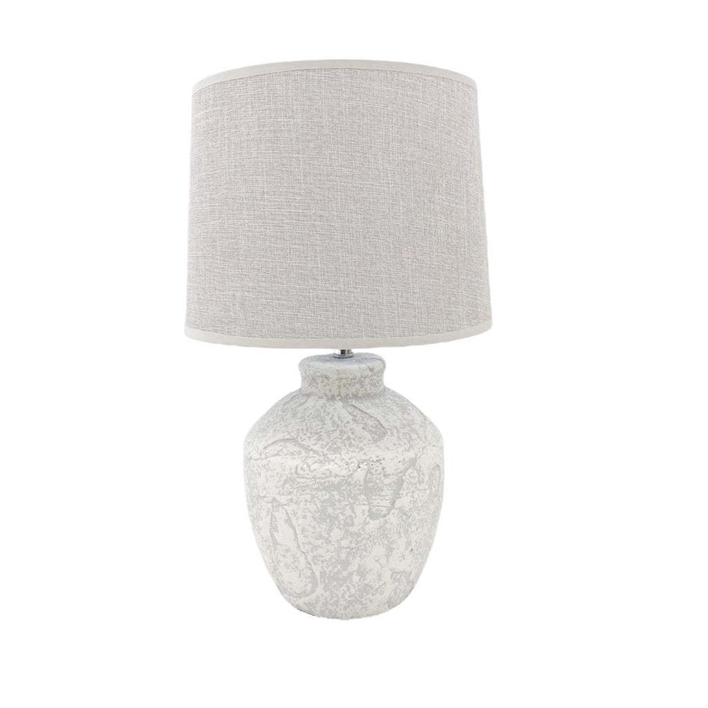 Ceramic Table Lamp | 51cm Cream | Fabric Drum Shade | E27
