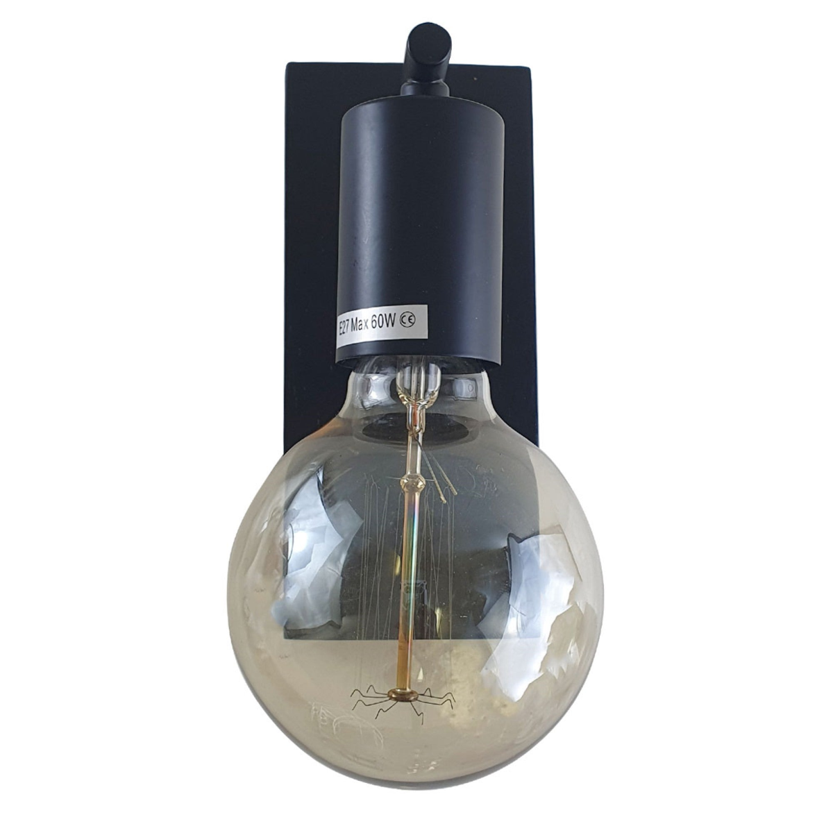 Wood Base Wall Sconce | Black | E27