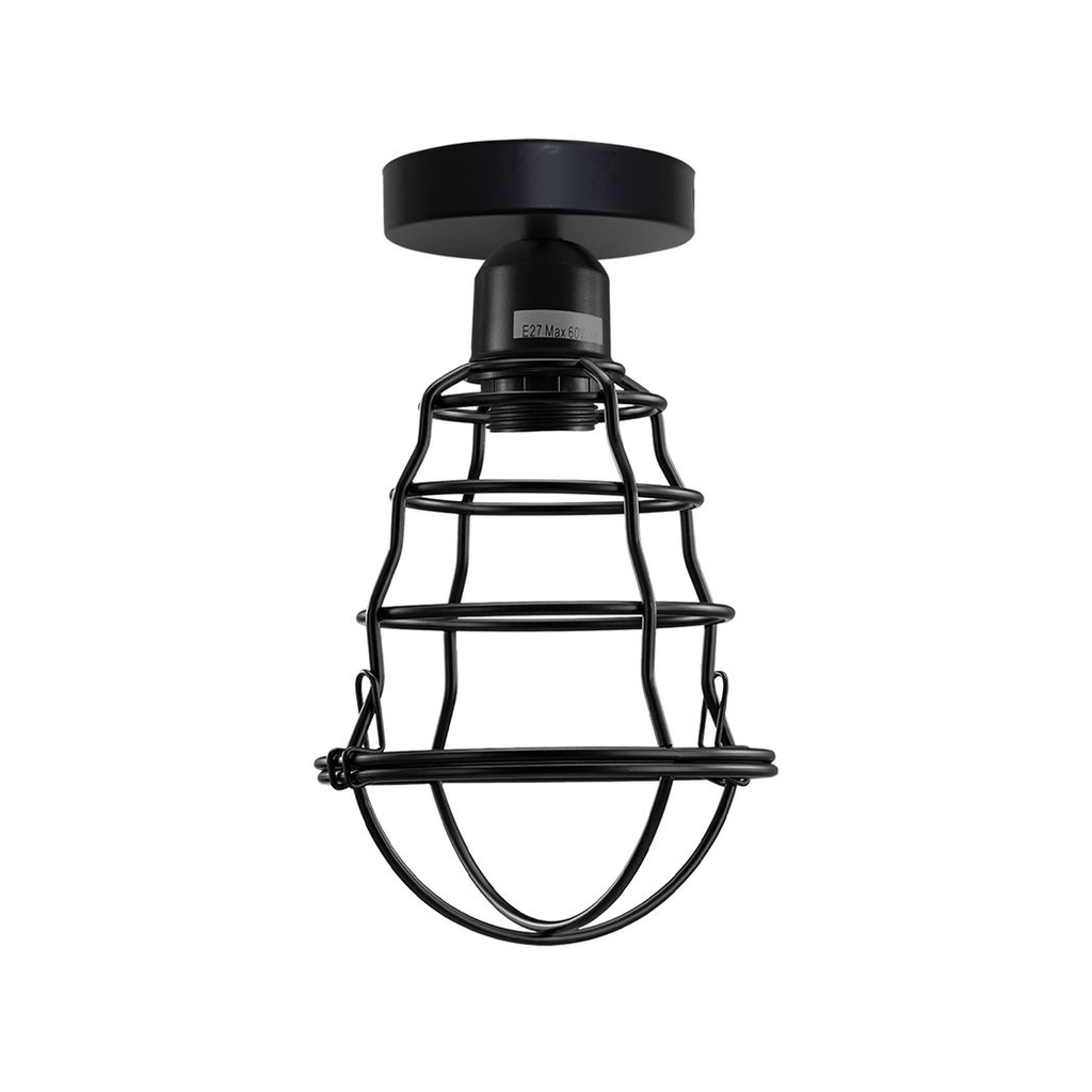 Vintage Industrial Geometric Wire Cage Ceiling Rose Light | Bulb Holder | Braxby