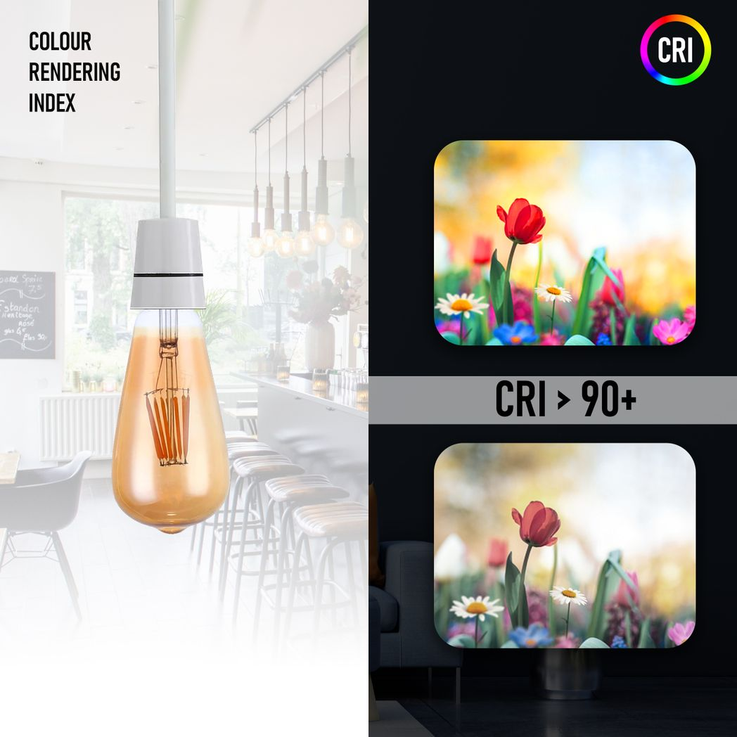 3 Pack E27 LED Edison Dimmable Vintage Amber Glass Warm White 2700K Light Bulbs | Braxby