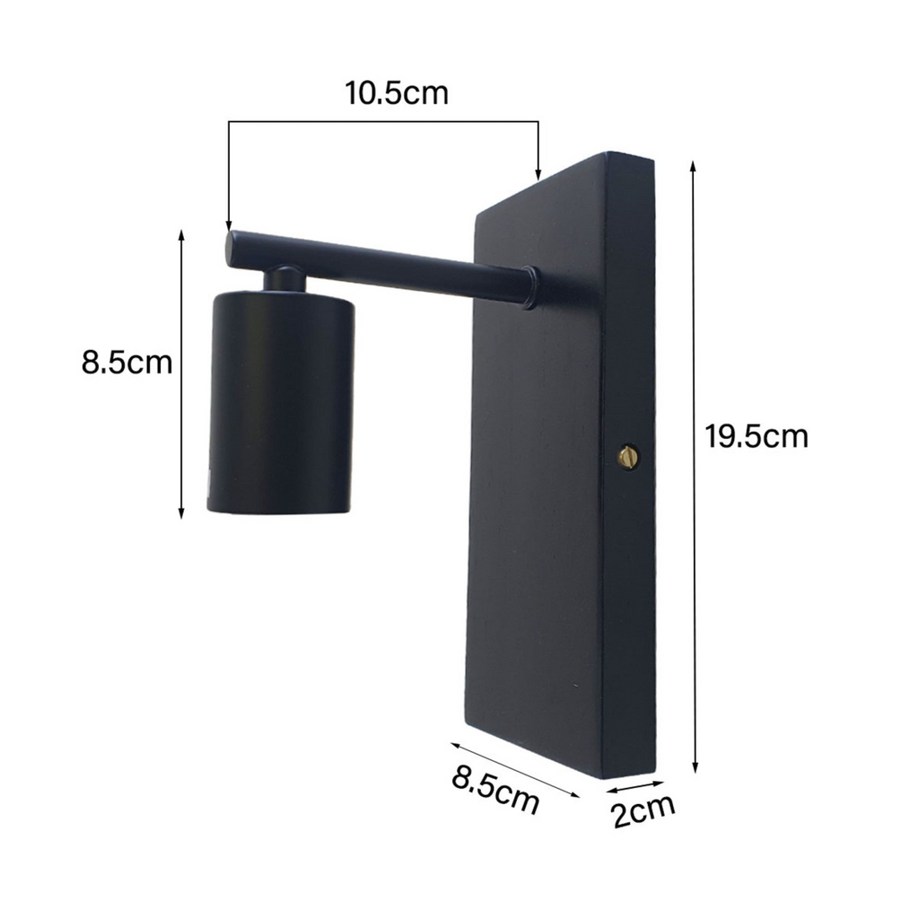 Wood Base Wall Sconce | Black | E27