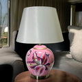 Floral Ceramic Table Lamp | 40cm | White Drum Shade