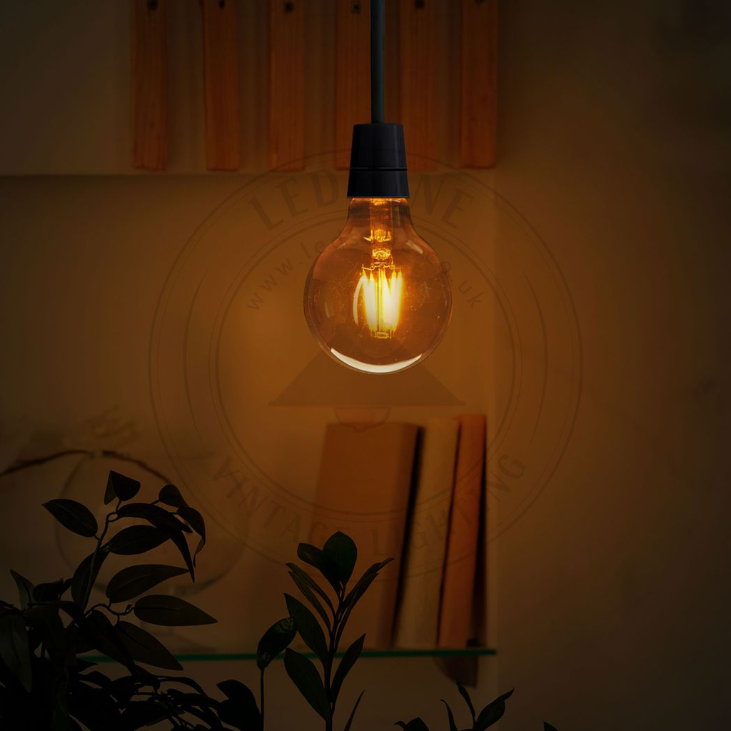 6 Pack E27 LED Edison Dimmable Vintage Amber Glass Warm White 2700K Light Bulbs | Braxby