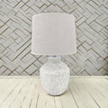 Ceramic Table Lamp | 51cm Cream | Fabric Drum Shade | E27