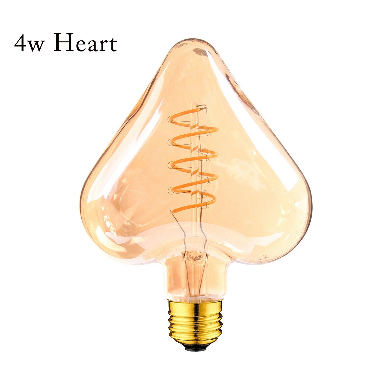 3 Pack LED Soft Light Heart E27 4W Filament Glass Retro Warm White Bulbs | Braxby