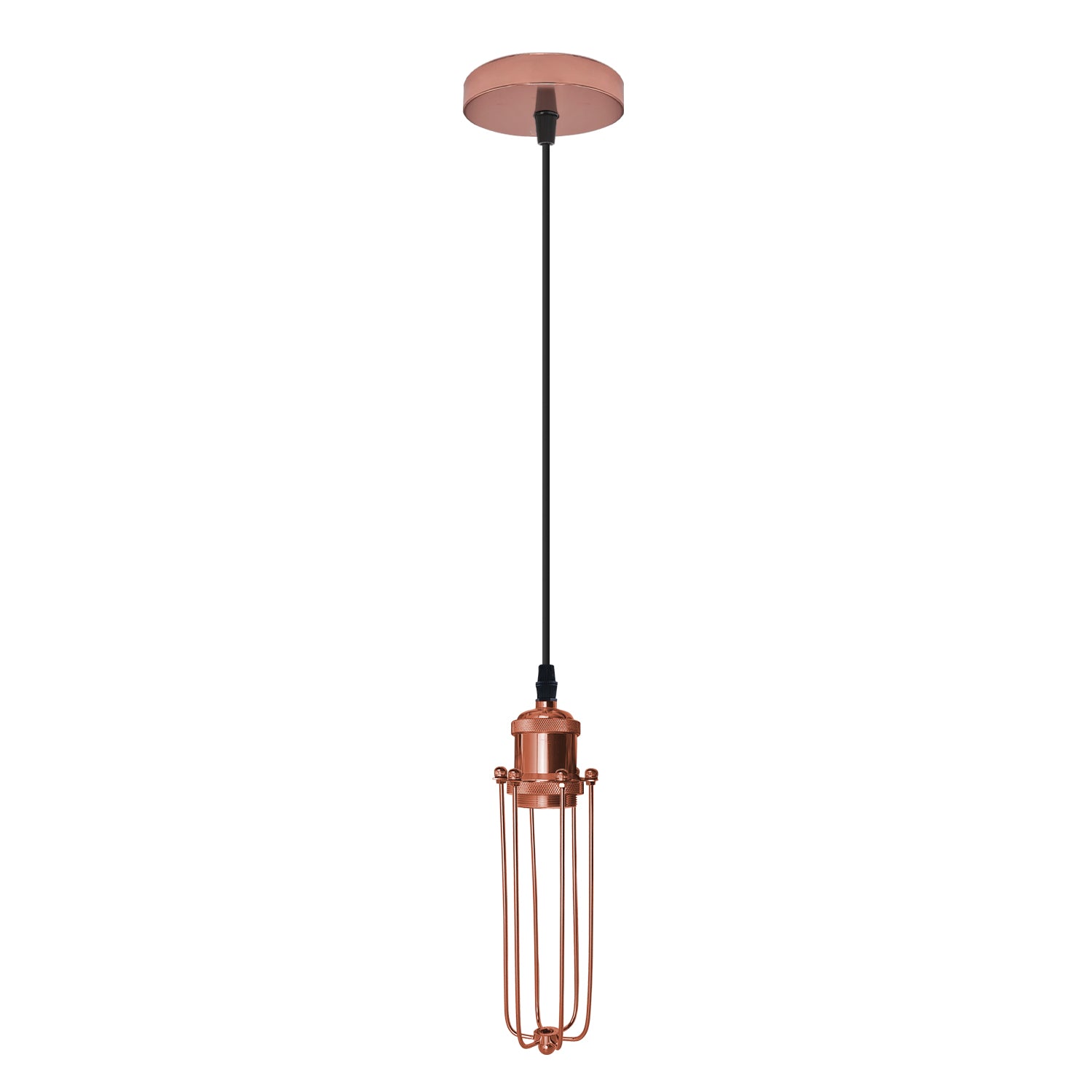 Rose Gold Cage Pendant Light | E27 Industrial Vintage | Braxby