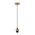Industrial French Gold Pendant Light Fitting | E27 Lampshade Addable | Braxby