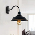 Industrial gooseneck wall light black E27 UK
