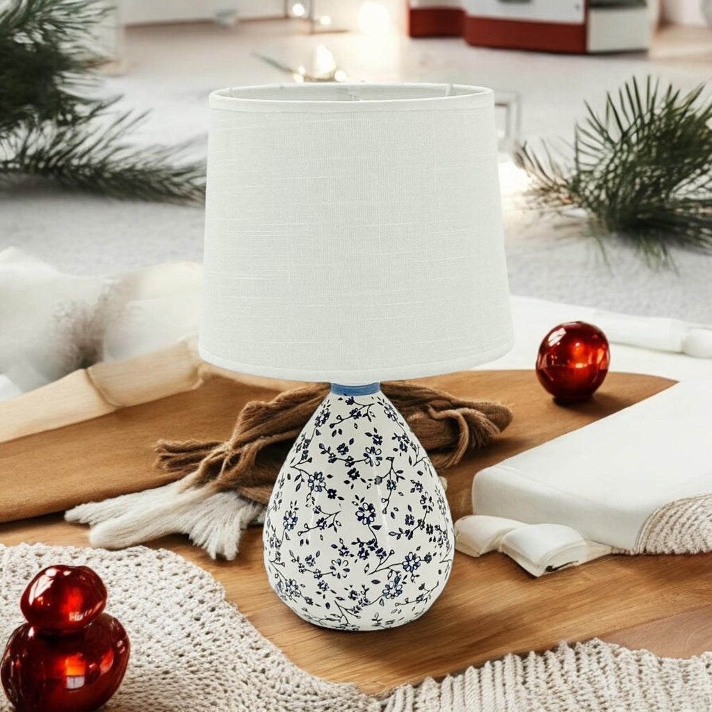 Traditional Ceramic Table Lamp with Shade | 37cm | Braxby