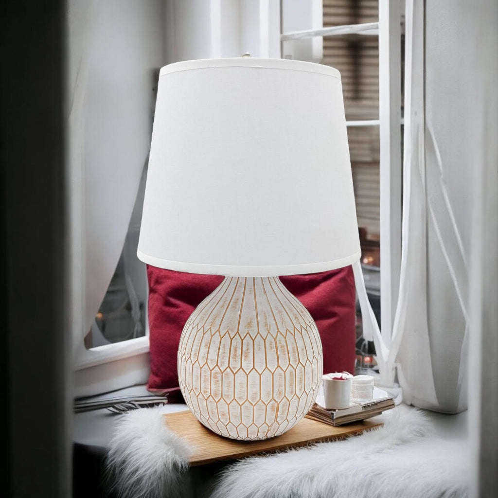 Traditional Ceramic Table Lamp with Shade | 36cm | Braxby