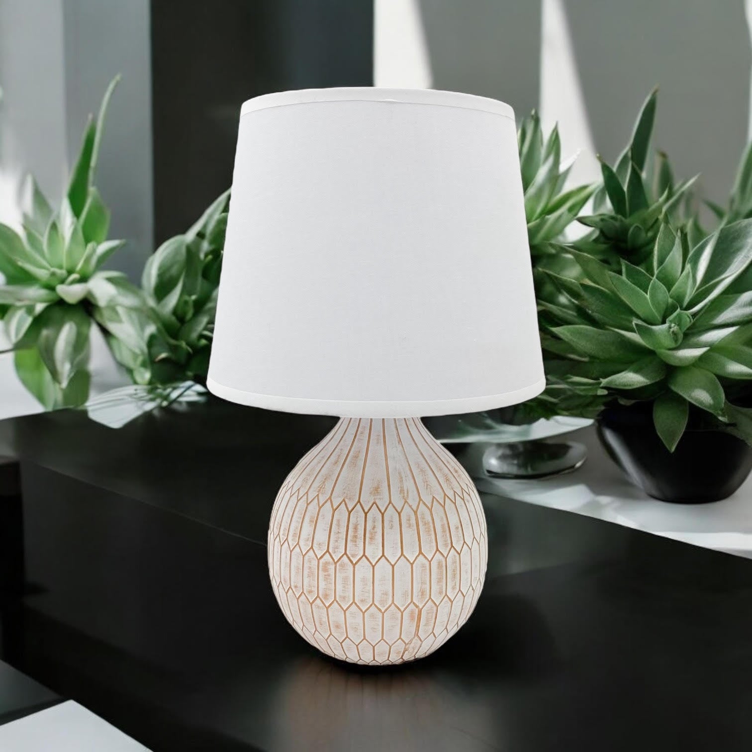 Traditional Ceramic Table Lamp with Shade | 36cm | Braxby