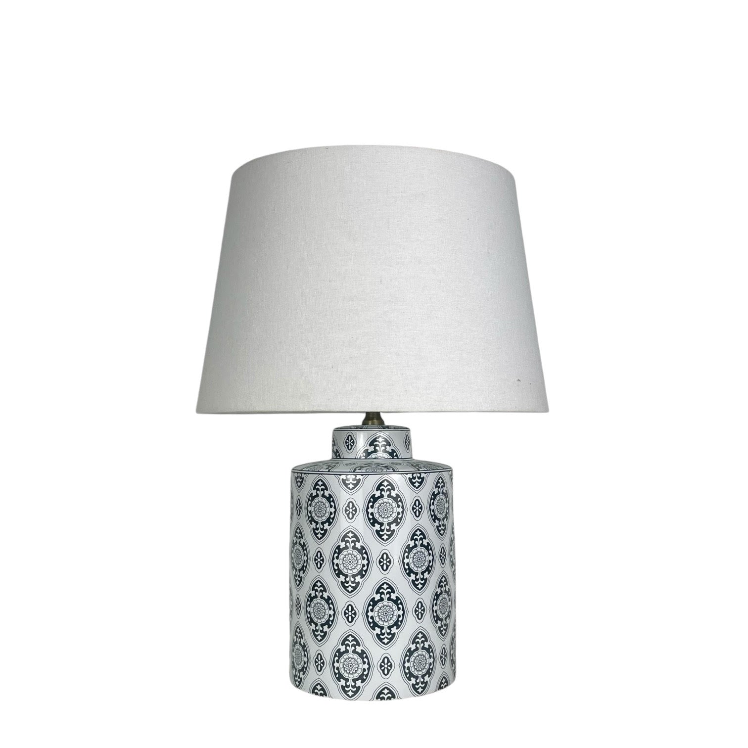 Modern Lamp & Shade | Multicolour Base | White Shade