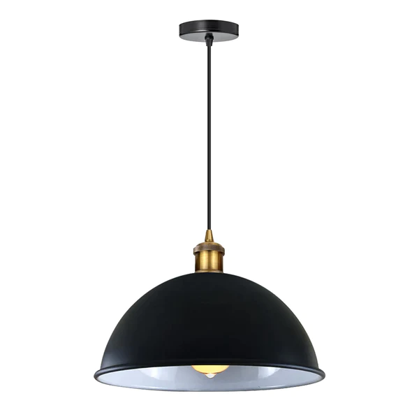 Black Inner White Vintage Ceiling Pendant Light Shade | Hanging Lamp | Braxby