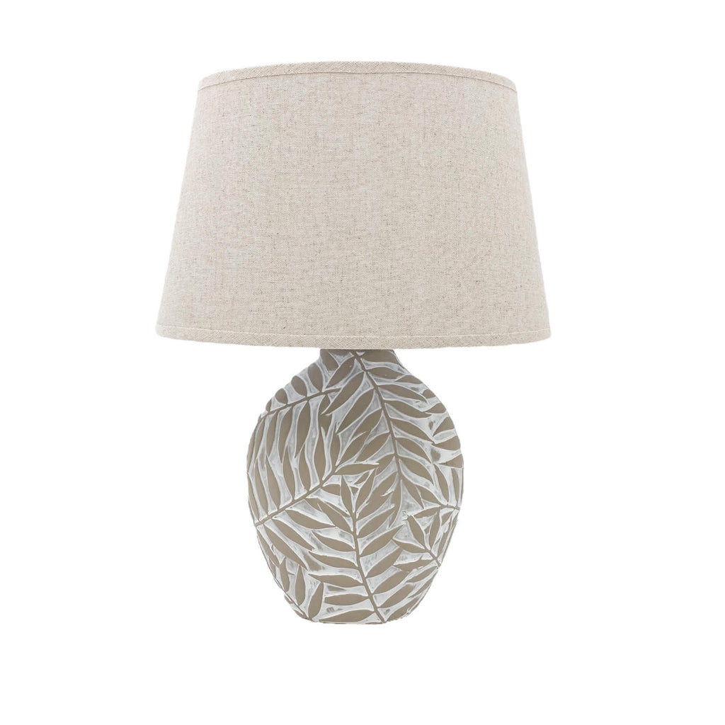 Ceramic Table Lamp | Textured Base | Fabric Shade