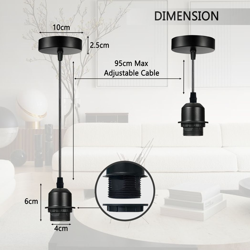 Industrial French Gold Pendant Light Fitting | E27 Lampshade Addable | Braxby