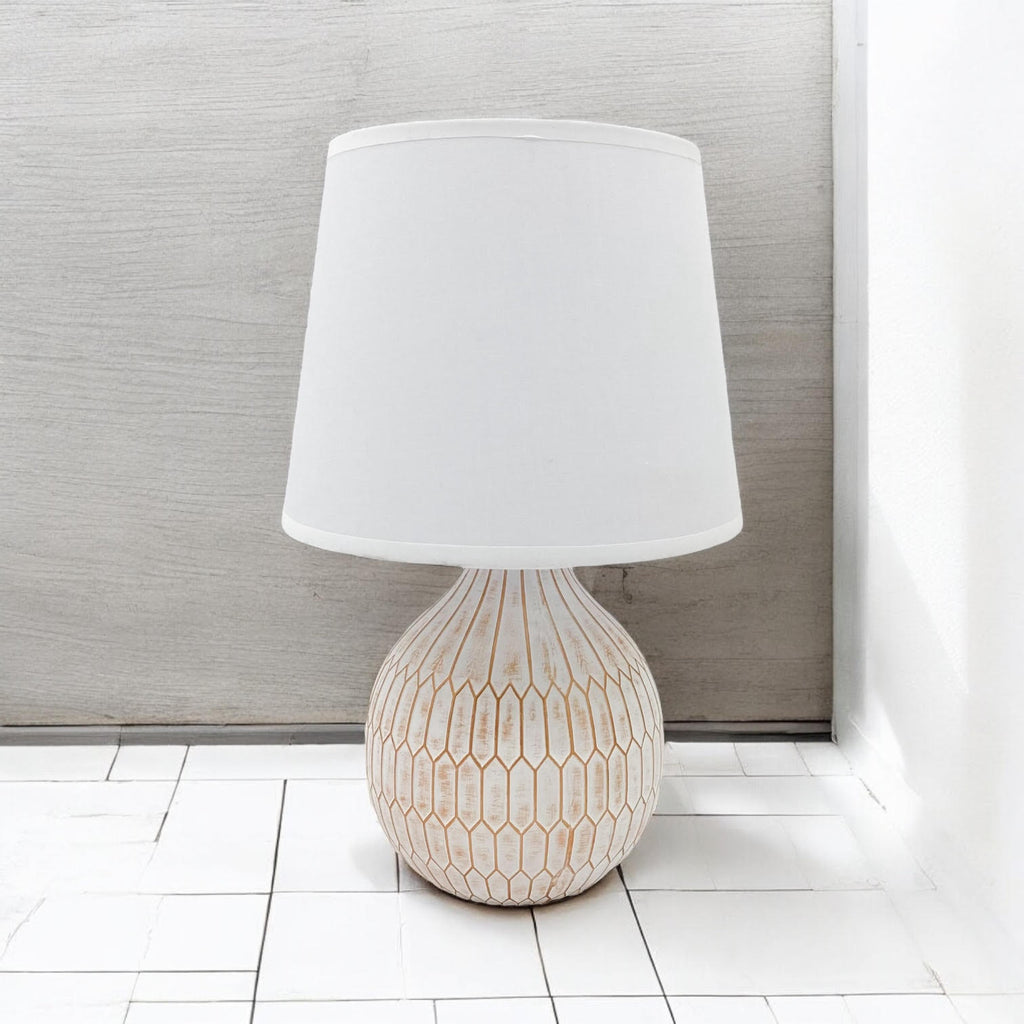 Traditional Ceramic Table Lamp with Shade | 36cm | Braxby