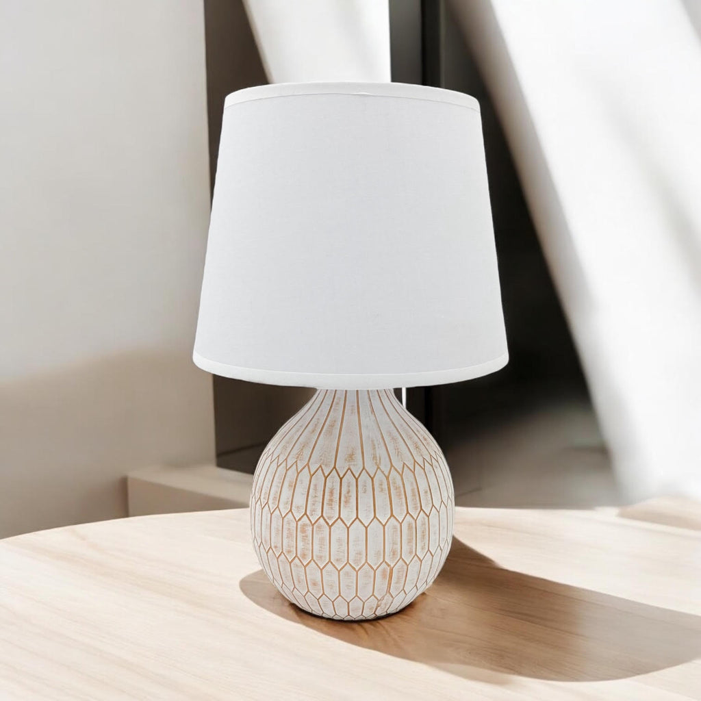 Traditional Ceramic Table Lamp with Shade | 36cm | Braxby