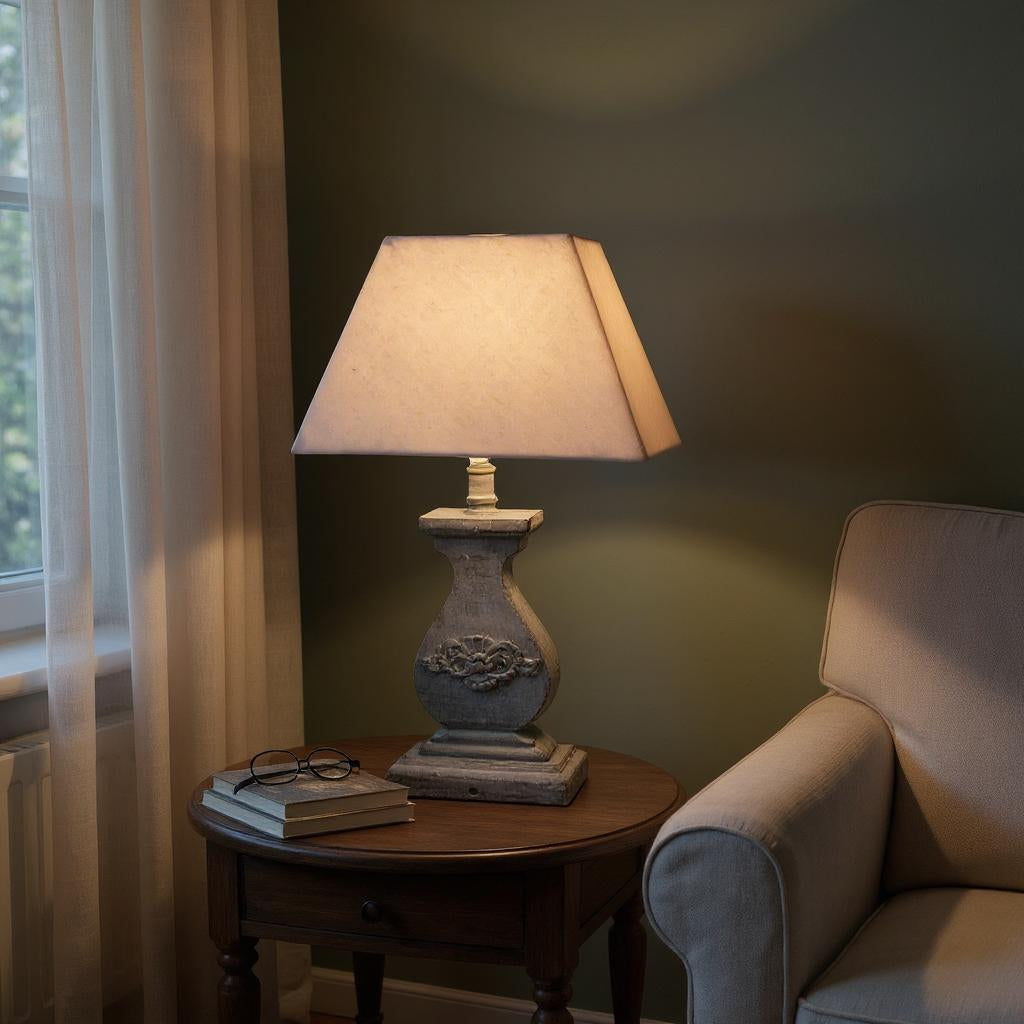 Traditional Ceramic Table Lamp with Shade | 43cm | Braxby
