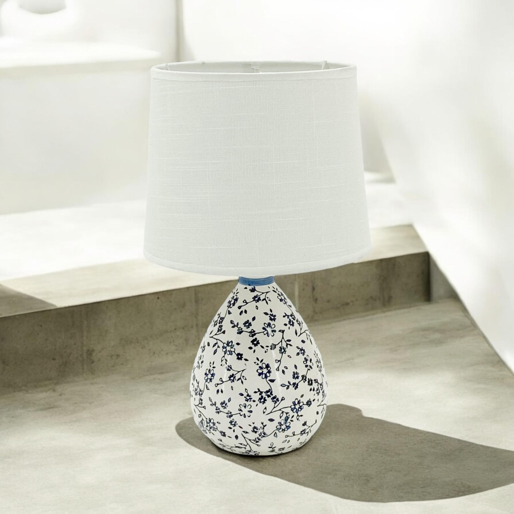 Traditional Ceramic Table Lamp with Shade | 37cm | Braxby