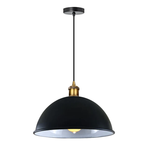 Black and white vintage pendant light shade E27 UK