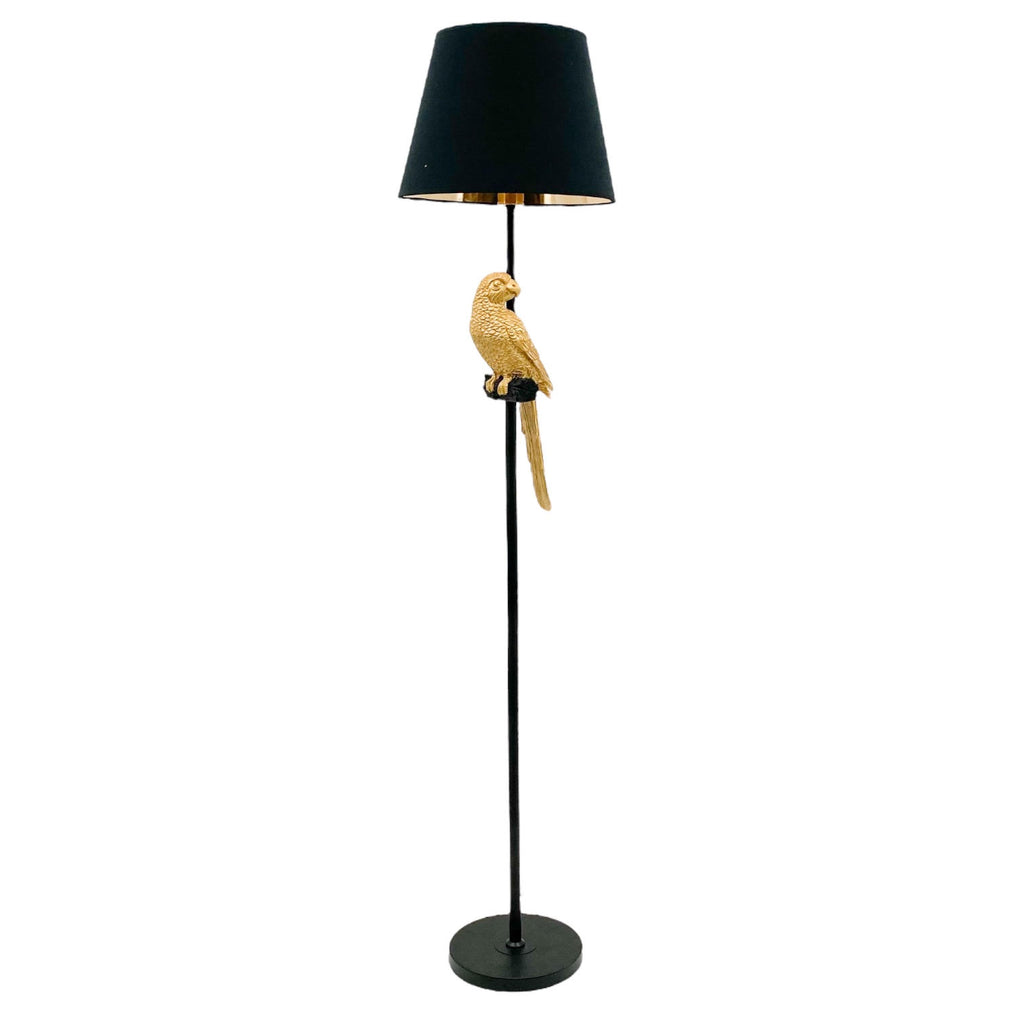Parrot Design Floor Lamp | 164cm | Black Drum Shade