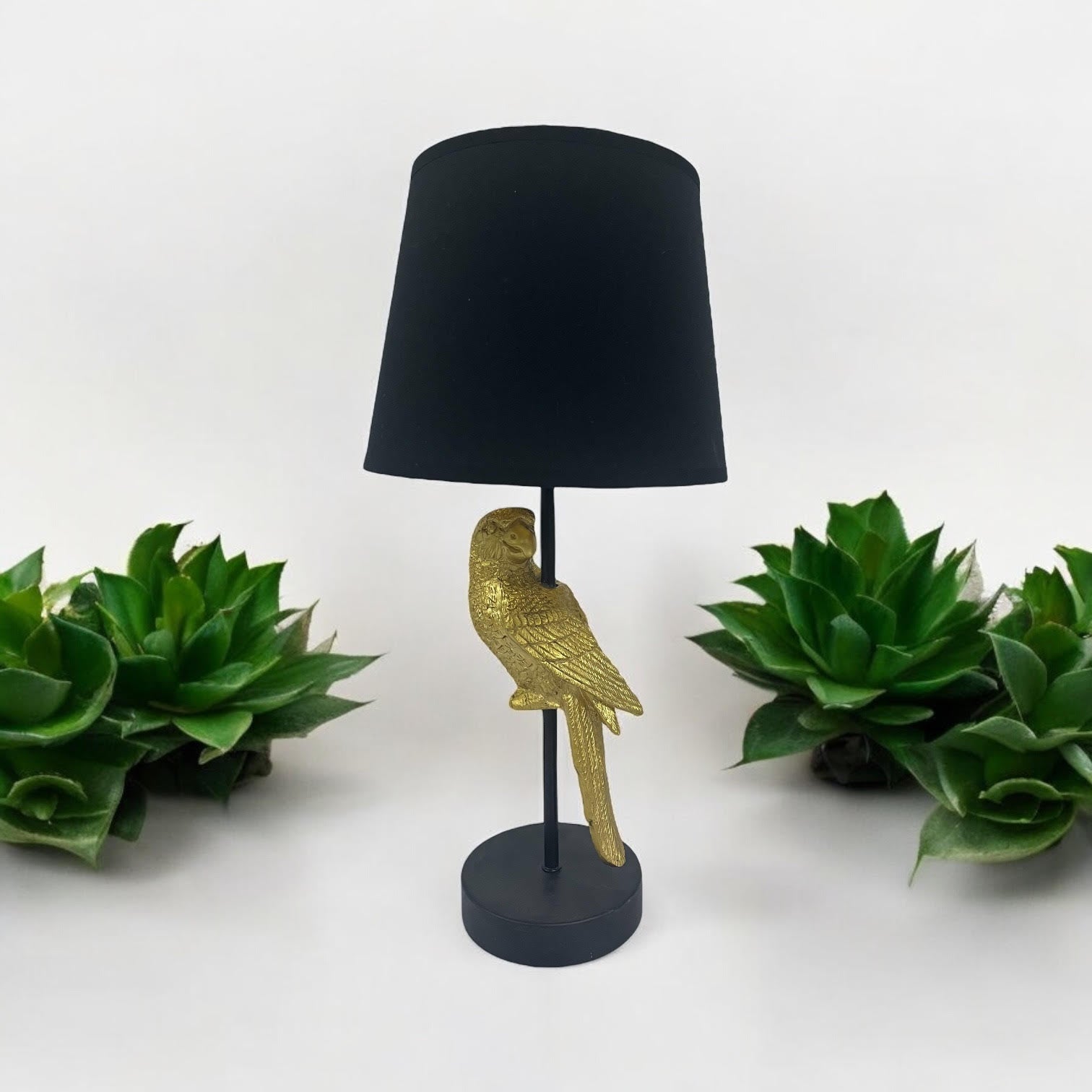 Parrot Design Table Lamp with Black Shade | 47cm | Decorative | Braxby