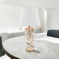 Ceramic Table Lamp | Gold Multicolour | White Shade