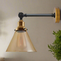 Fancy Amber Glass Wall Lights for Living Room | Copper Plated | Braxby